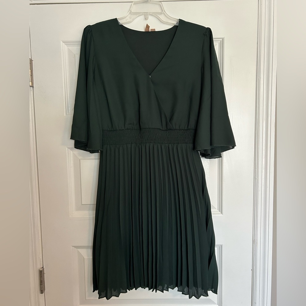 Emerald green midi dress